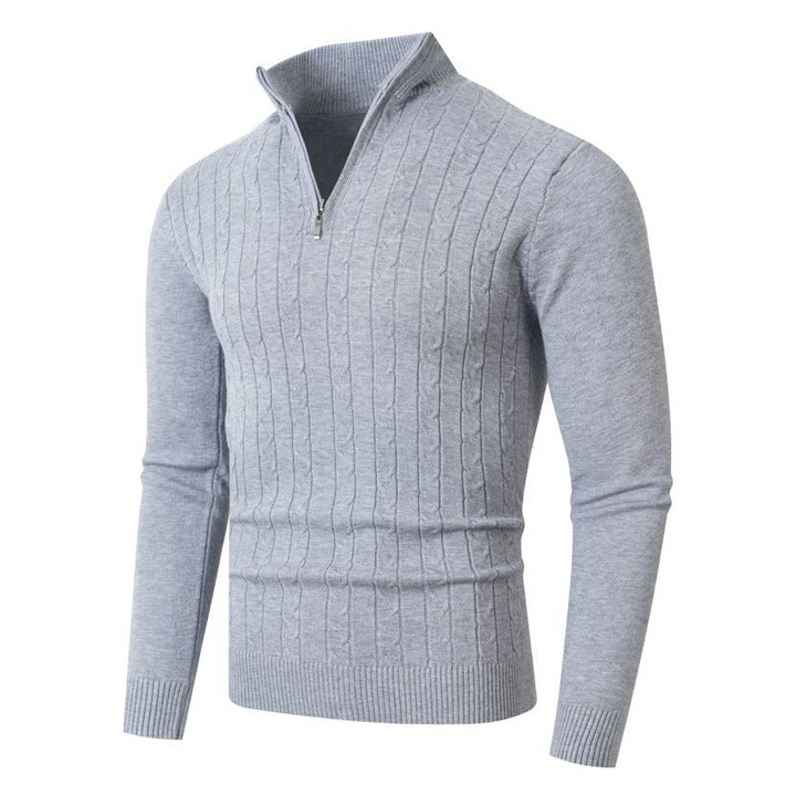 Knit sweater for men with half-zip and structured design Lune London