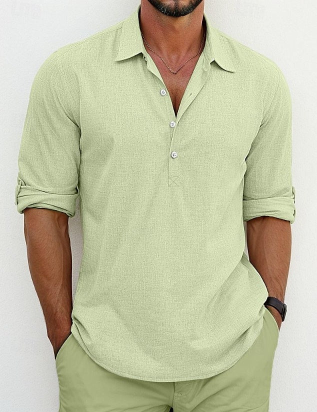Casual long sleeve shirt for men with button placket and trendy cut Lune London