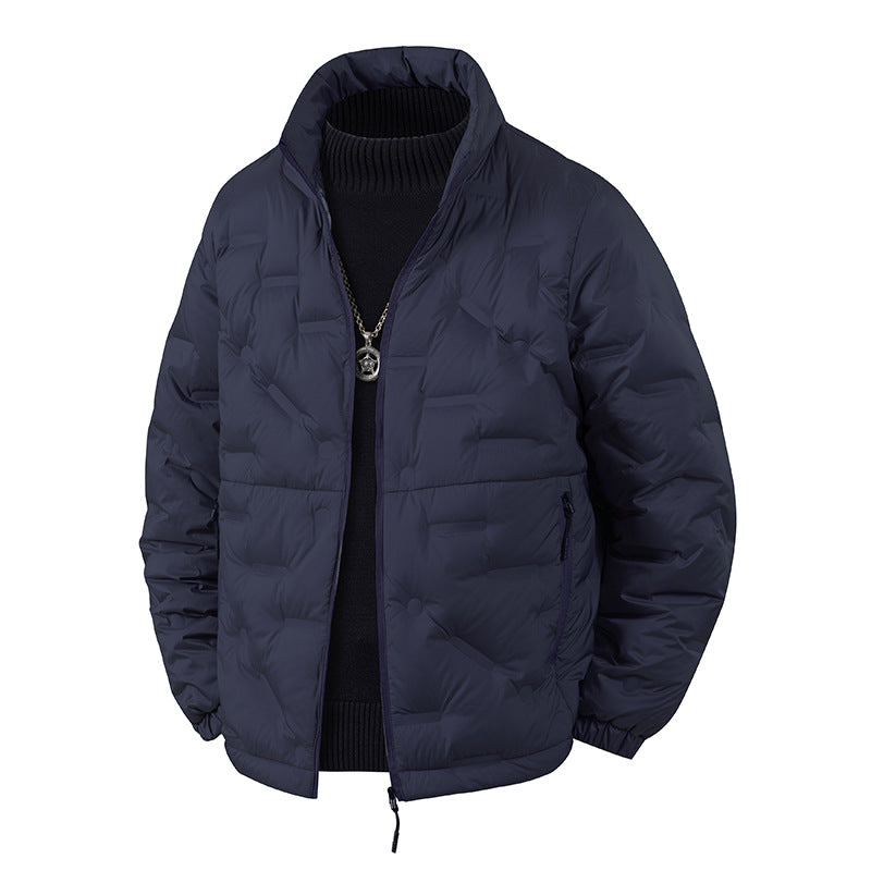 Men's lightweight quilted thermal jacket with stand-up collar and zippered pockets Amarae