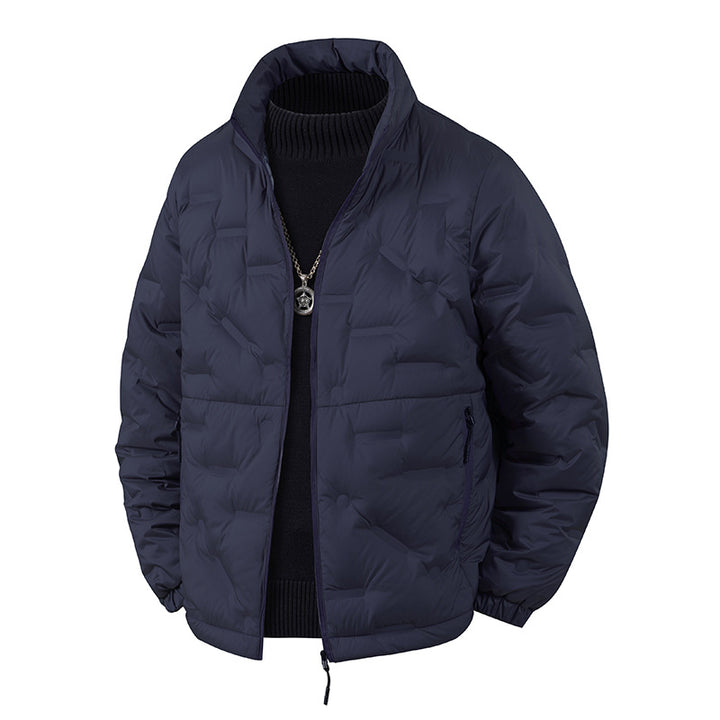 Men's lightweight quilted thermal jacket with stand-up collar and zippered pockets Amarae