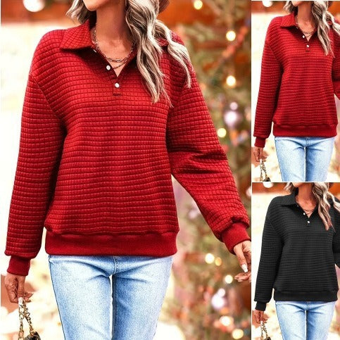 Women's quilted sweater with collar Lune London