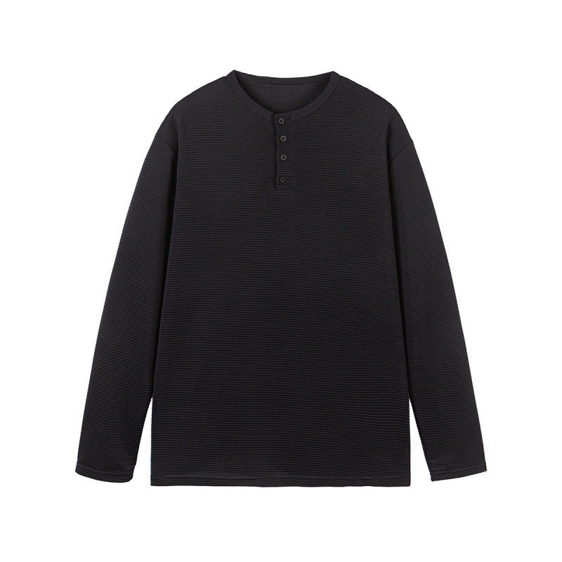 Unisex Thermal Henley Shirt with Waffle Texture and Long Sleeve Amarae