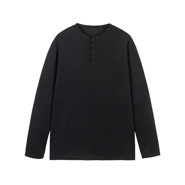 Unisex Thermal Henley Shirt with Waffle Texture and Long Sleeve Amarae