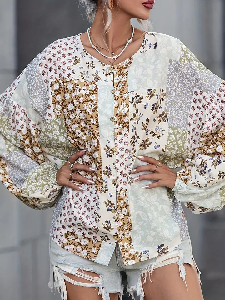 Women's blouse with a unique patchwork design Lune London