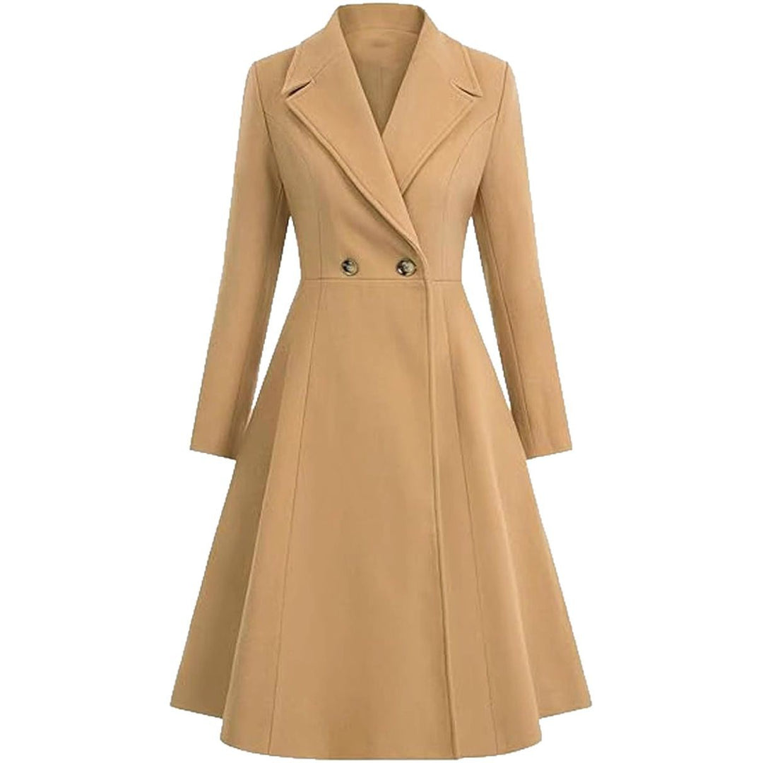 Ladies Elegant Oversized Coat with Double Row of Buttons Amarae