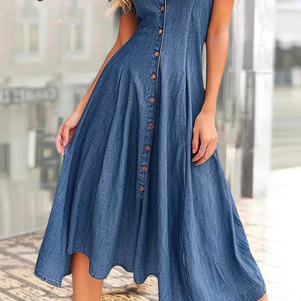 Lune London women's buttoned midi denim dress