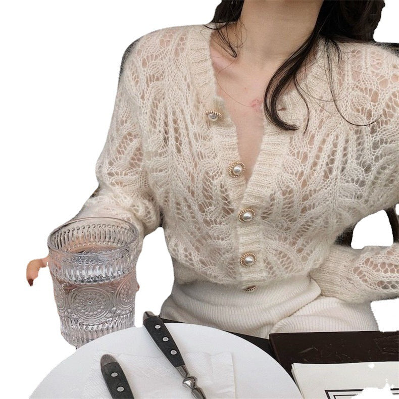 Cardigan femme avec motif ajouré et détails de boutons élégants Chic & Stil