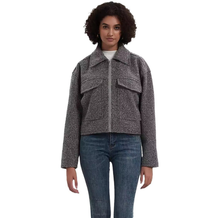 Cropped utility jacket for women with double chest pockets Lune London