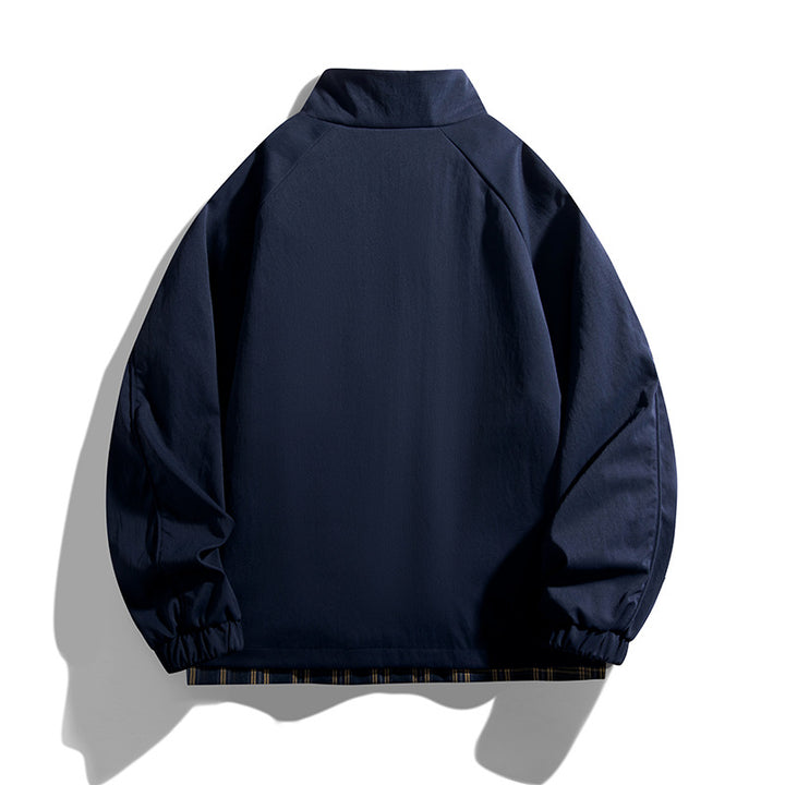Casual transition jacket for men with high collar and practical zippered pockets Lune London