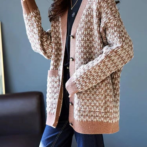 Amarae modern graphic design women's cardigan