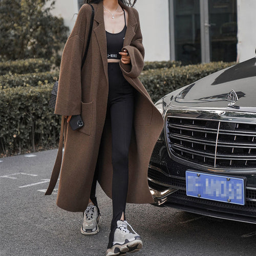 Cardigan long stylish pour dames avec poches généreuses et coupe décontractée Chic & Stil