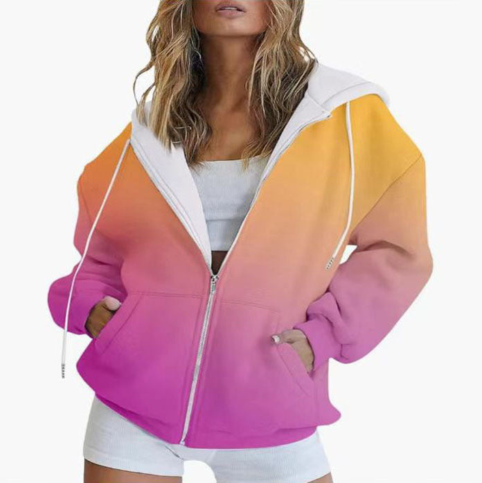 Ladies Oversized Hoodie with gradient colors and practical pockets Lune London
