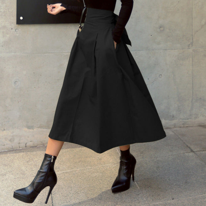 Roc A-line dress for women with high waist and pleats Lune London