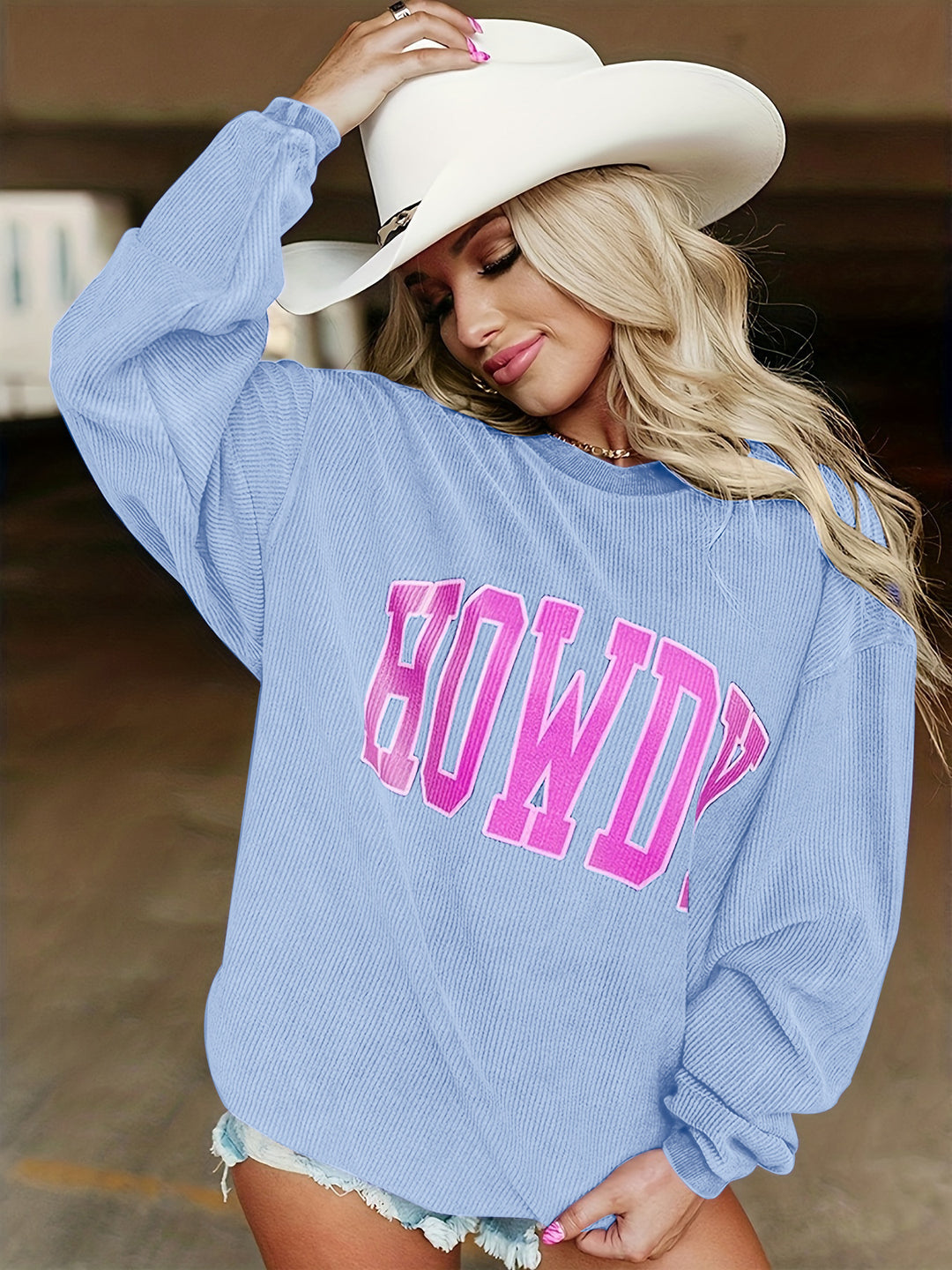 Ladies casual sweater with inscription and loose fit Lune London