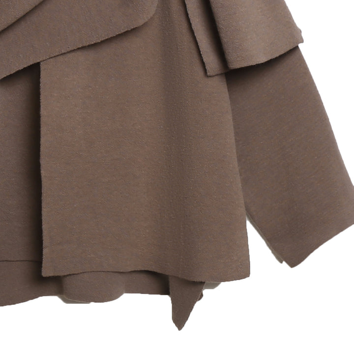 Ladies comfortable knitted poncho with refined drapes Lune London