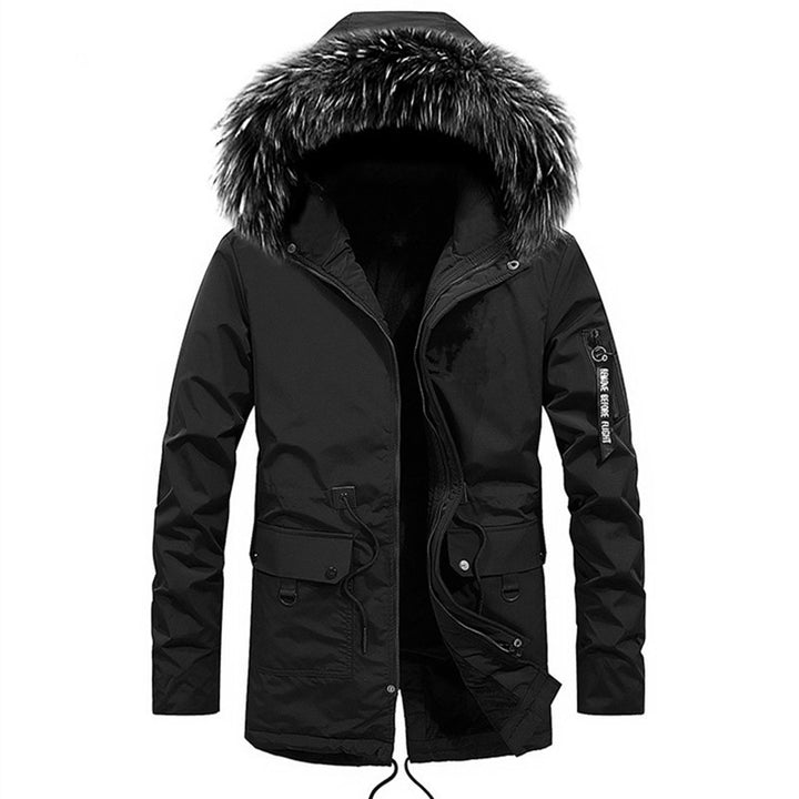 Men's warm winter coat with removable faux fur collar Lune London