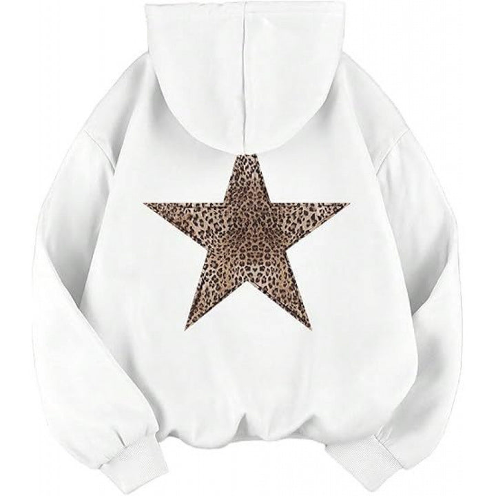 Women's hoodie with stylish leopard star design and relaxed fit Lune London