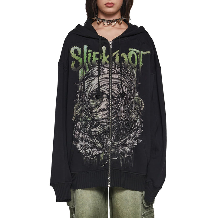 Women's hoodie with artistic graphic print and relaxed fit Lune London