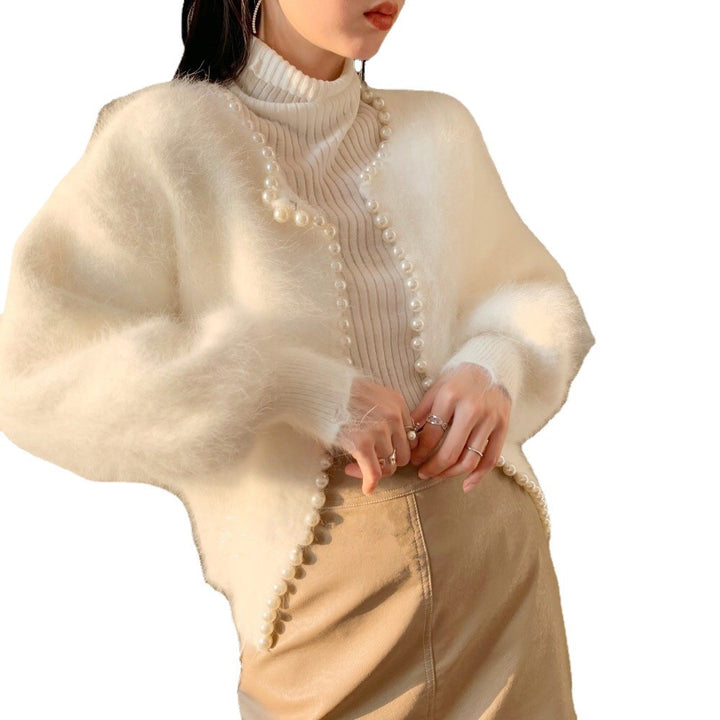 Cardigan luxueux pour femmes avec détails en perles et manches volumineuses Chic & Stil