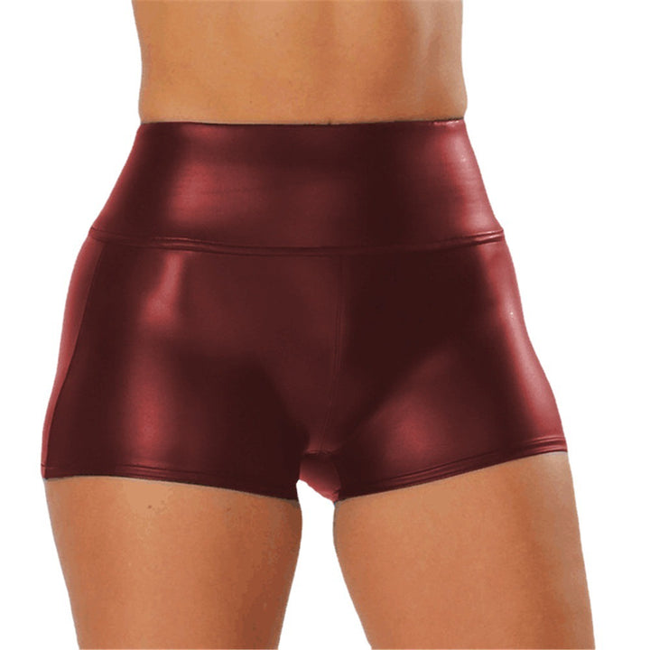 High-waisted shiny sports shorts for women chic and stylish