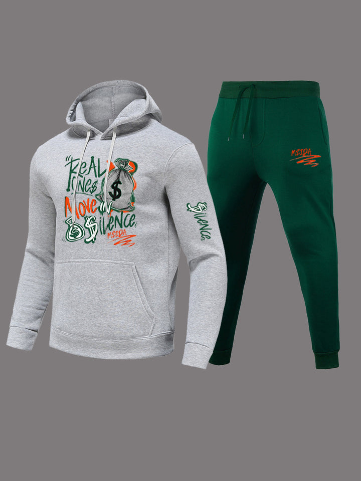 Ladies Sports hoodie and jogging pants set with creative inscription Lune London