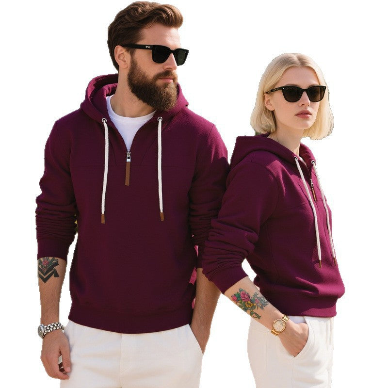 Men's Fleece Hoodie with modern zipper and kangaroo pocket Lune London