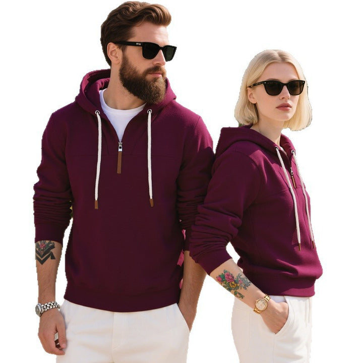 Men's Fleece Hoodie with modern zipper and kangaroo pocket Lune London