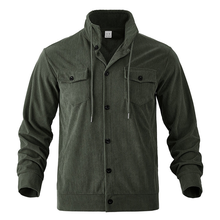 Textured corduroy utility shirt for men with practical chest pockets Lune London