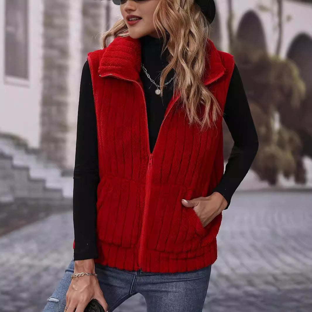 Women's Cozy Cardigan with High Collar and Full Zip Lune London