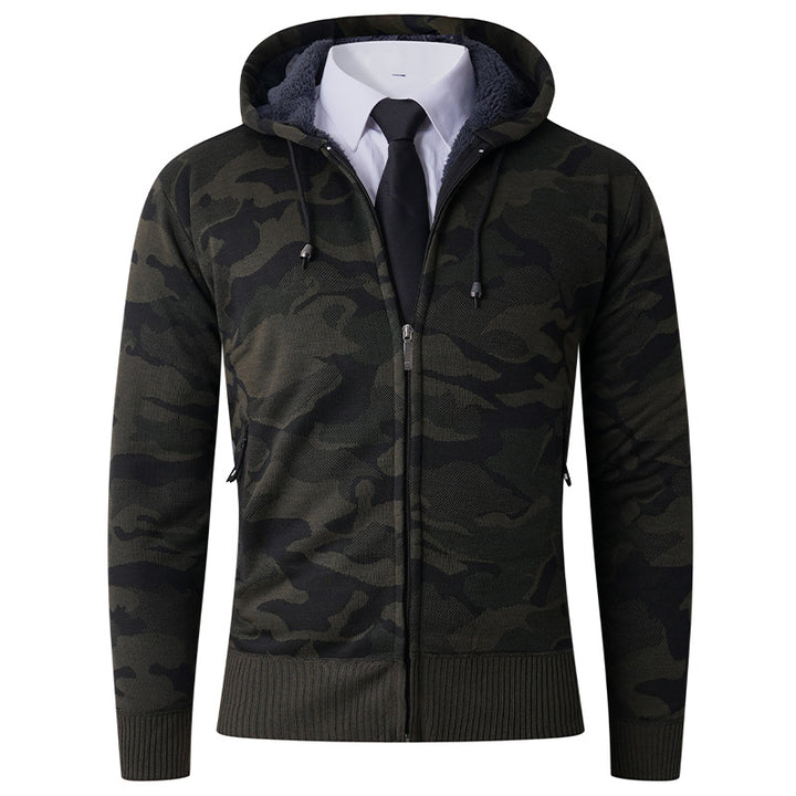 Trendy hooded jacket for men with lined hood and powerful camouflage pattern Lune London