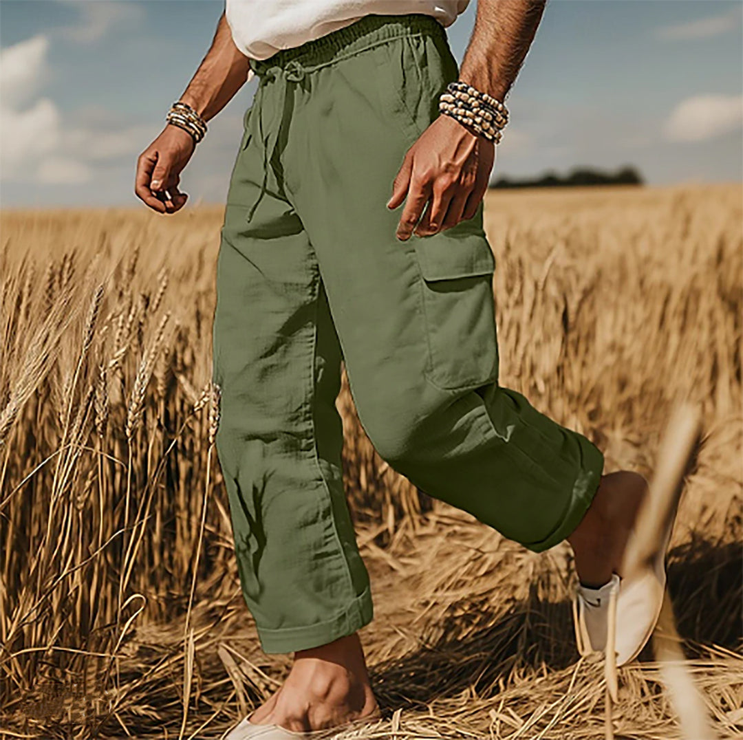 Men's cargo pants with versatile pockets and elastic waistband Lune London