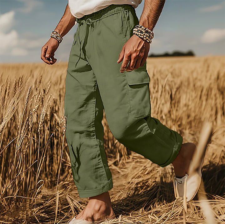 Men's cargo pants with versatile pockets and elastic waistband Lune London