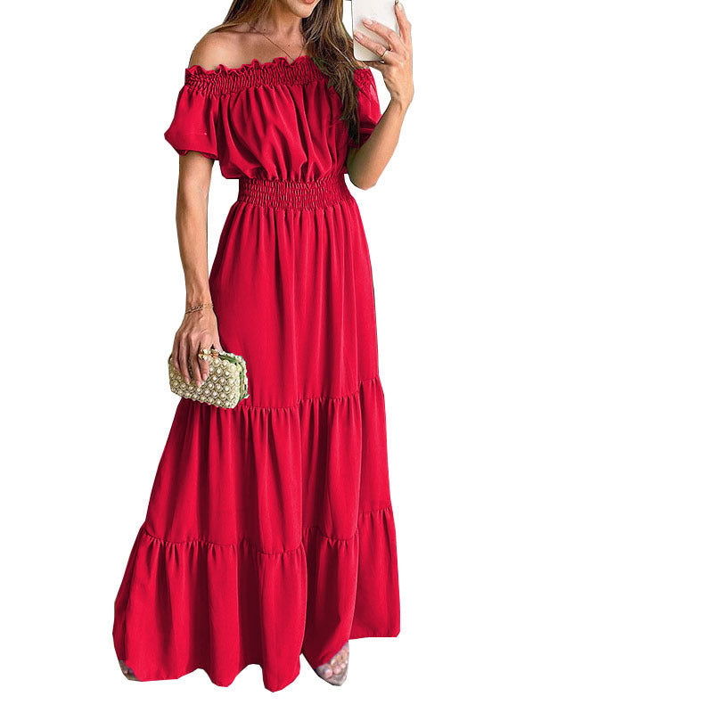 Off-Shoulder Chic Ruffle Maxi Dress