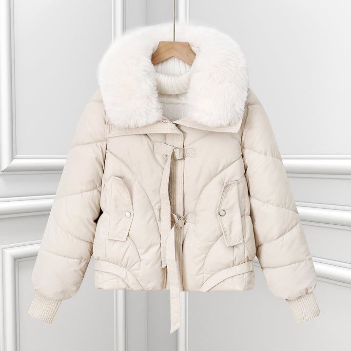 Ladies Winter Down Jacket with Luxurious Faux Fur Collar and Practical Pockets Lune London