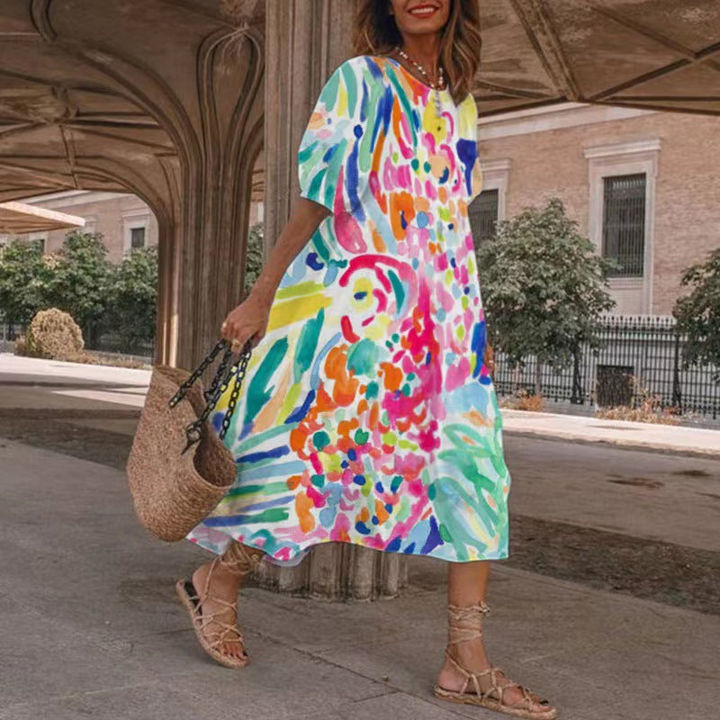 Chic and Stylish floral print maxi dress with knotted front for ladies