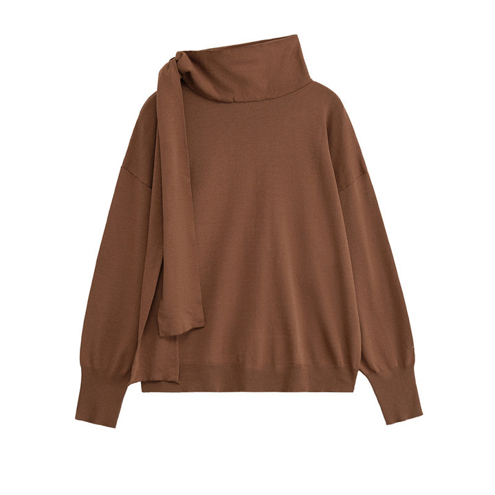 Modern sweater for ladies with asymmetrical collar Lune London