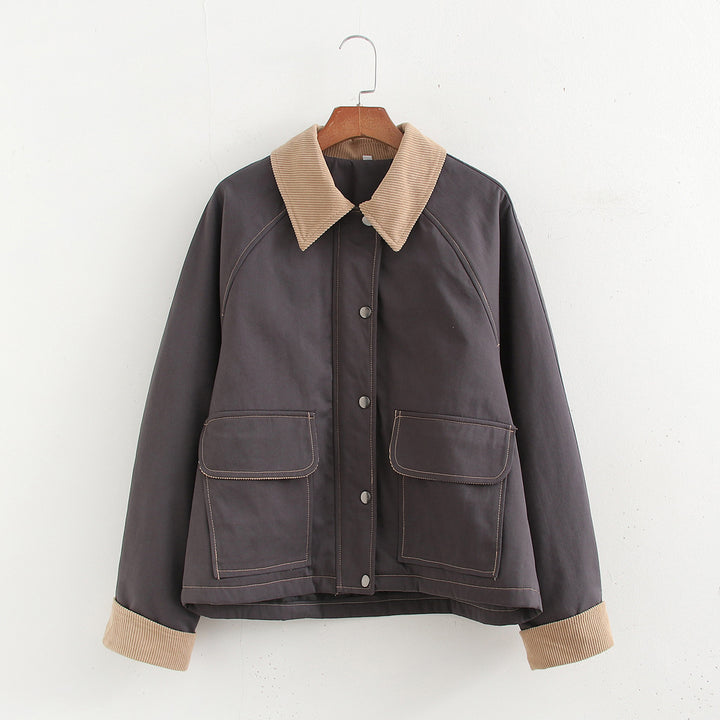 Fashionable women’s jacket with corded collar and practical pockets Lune London