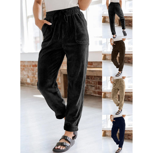 Leisure pants for women with elastic waistband and practical pockets Amarae