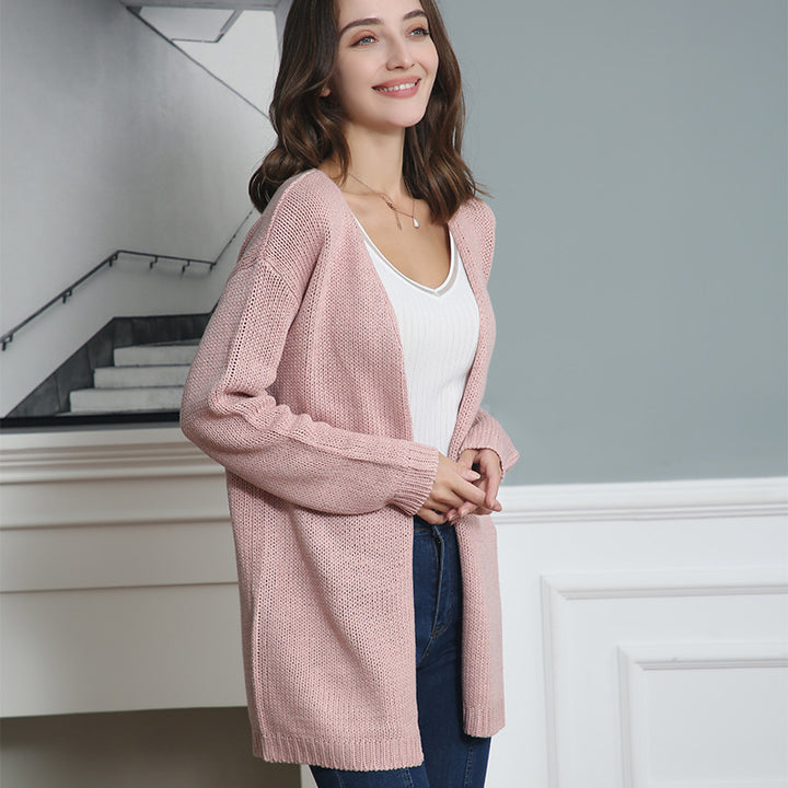 Ladies Open Knit Vest with Relaxed Fit and Pockets Lune London