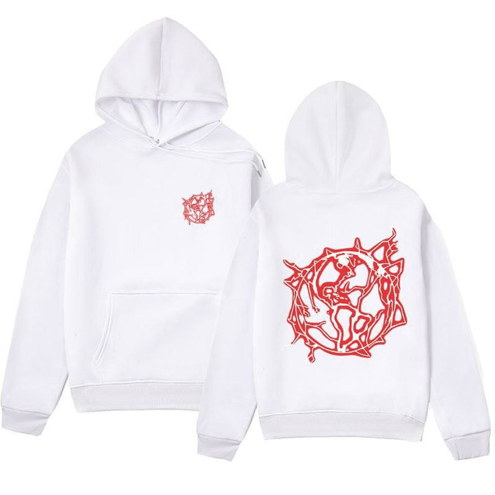 Women's hoodie sweatshirt with artistic graphic print and practical kangaroo pocket Chic & Stil