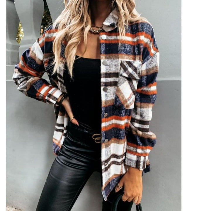 Women Plaid Flannel Jacket Lune London