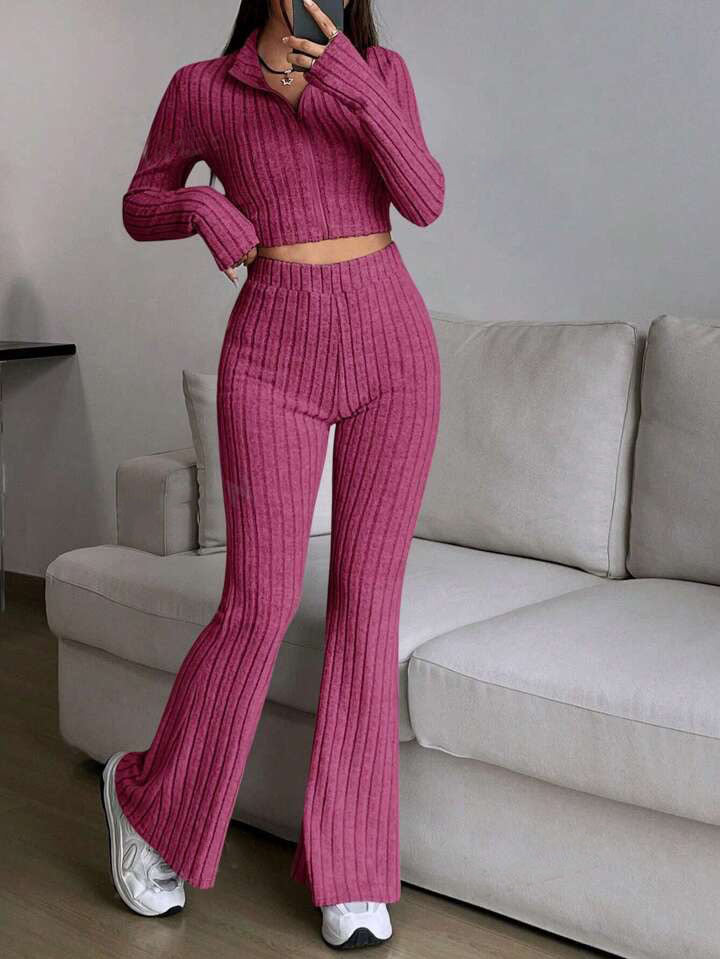 High-waisted knitted loungewear set for women Lune London