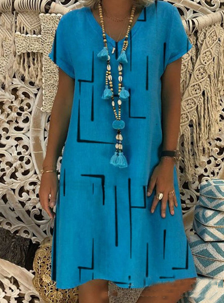 Casual summer dress for women with a modern graphic design and a flattering cut Lune London