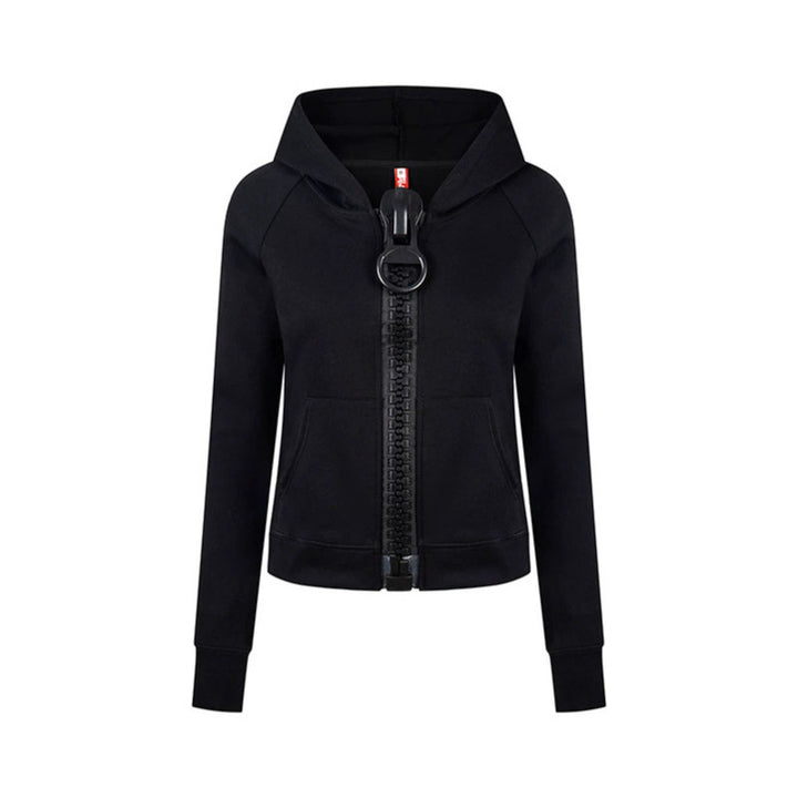 Women’s hooded sweatshirt jacket with oversized zipper and relaxed fit Amarae