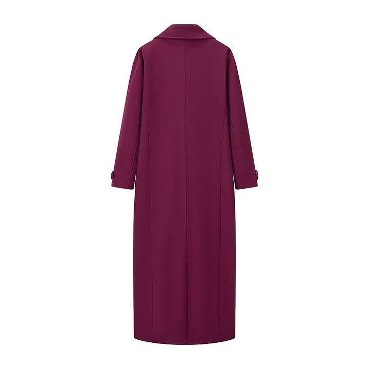 Ladies Tailored Long Coat made of Wool Blend with Shawl Collar and Clean-Cut Silhouette Amarae