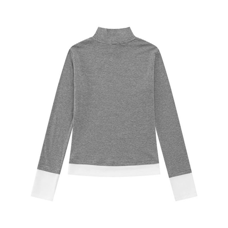 Women's turtleneck long-sleeve shirt with contrast finishes Amarae