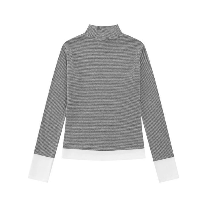 Women's turtleneck long-sleeve shirt with contrast finishes Amarae