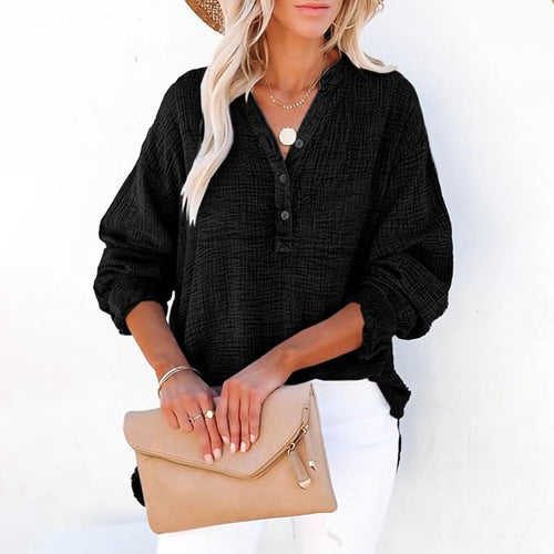 Woman Oversized Casual Shirt with Button Placket Amarae
