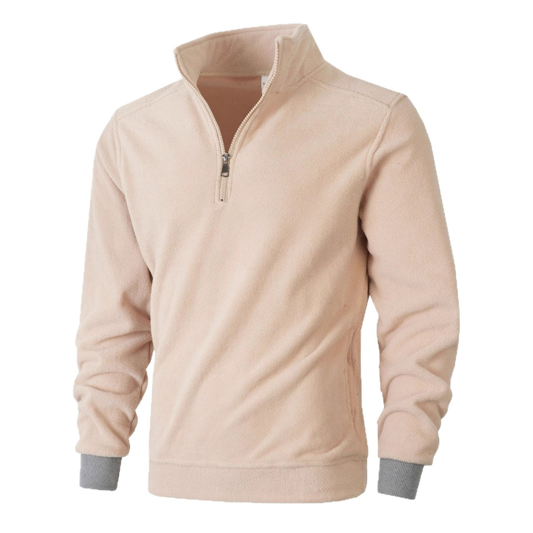 Men's fleece pullover with high collar and zipper Lune London
