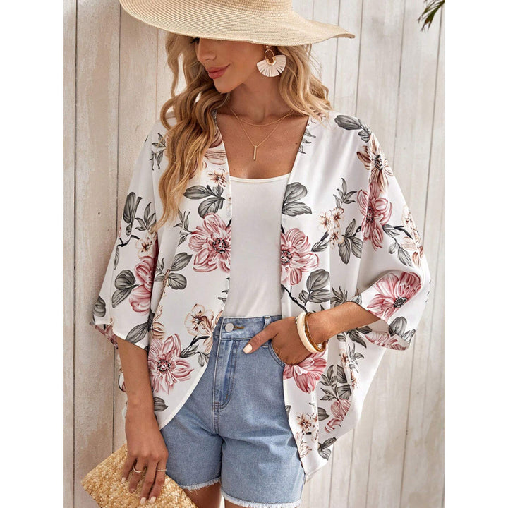 Women's kimono jacket with floral details and relaxed fit Lune London